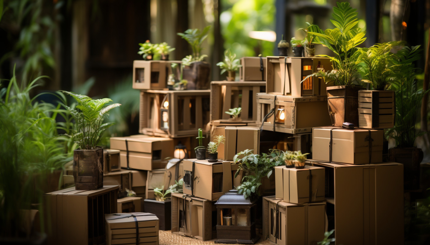 Jardin - Utilisation créative des cartons dans l'aménagement de petits jardins